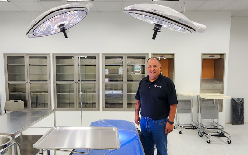 Surgical Technology Program Director photographed inside Southwest Texas College's state-of-the art Simulation Lab.